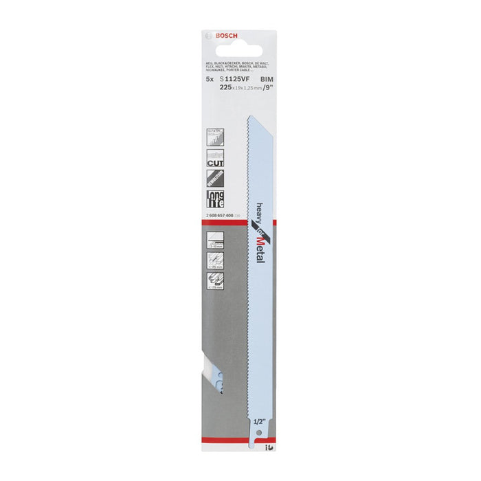 BOSCH S1125VF Metal Sabre Saw Blade (5 Pieces)