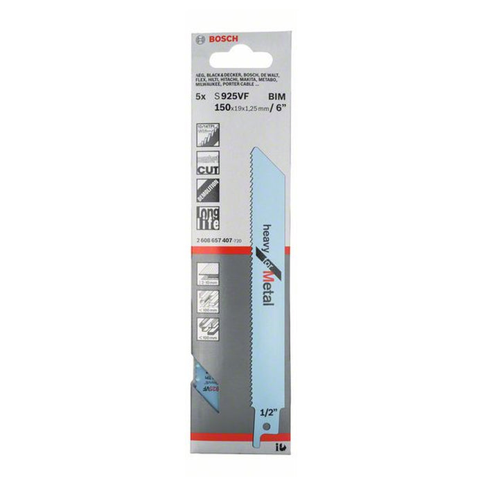 BOSCH S925VF Metal Sabre Saw Blade (5 Pieces)