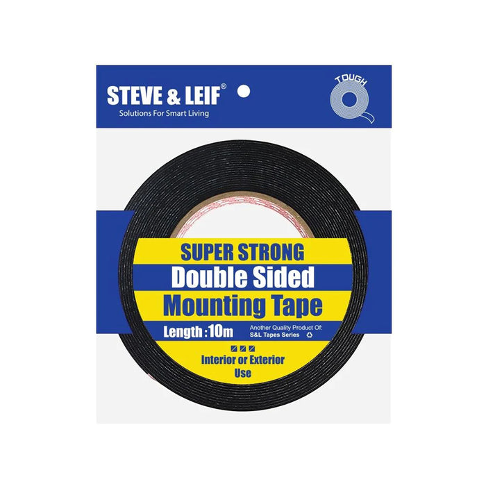 S&L Double Sided Black PE Foam Tape (10M)