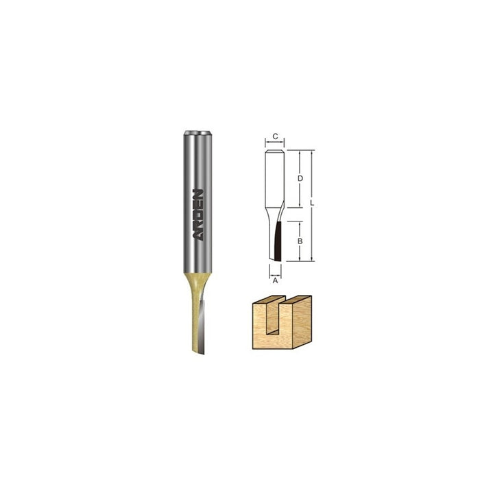ARDEN A0102094 #12 Straight Bit With Double Flute (1/4"X5/8"X30MM)
