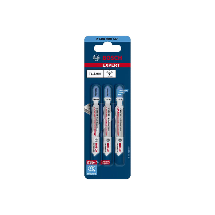 BOSCH T118AHM 2608900561 Jig Saw Blades For Stainless Steel (3 Pieces)