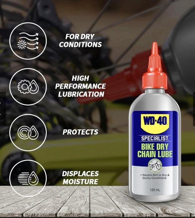 WD-40 352041 Specialist Dry Bike Chain Lubricant (120ML)