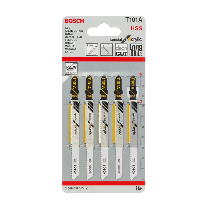 BOSCH T101A Acrylic Jig Saw Blade (5 Pieces)