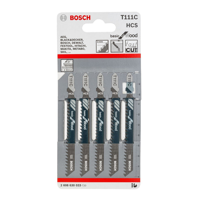 BOSCH T111C Wood Jig Saw Blade (5 Pieces)