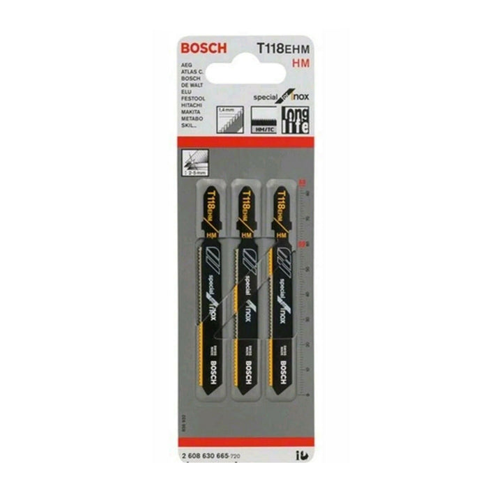 BOSCH T118EHM Inox Jig Saw Blade (3 Pieces)