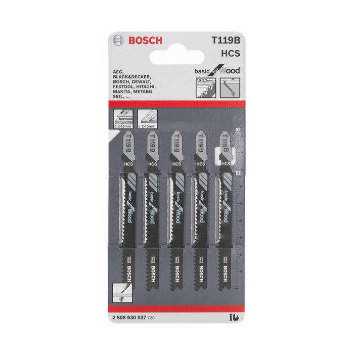 BOSCH T119B Wood Jig Saw Blade (5 Pieces)