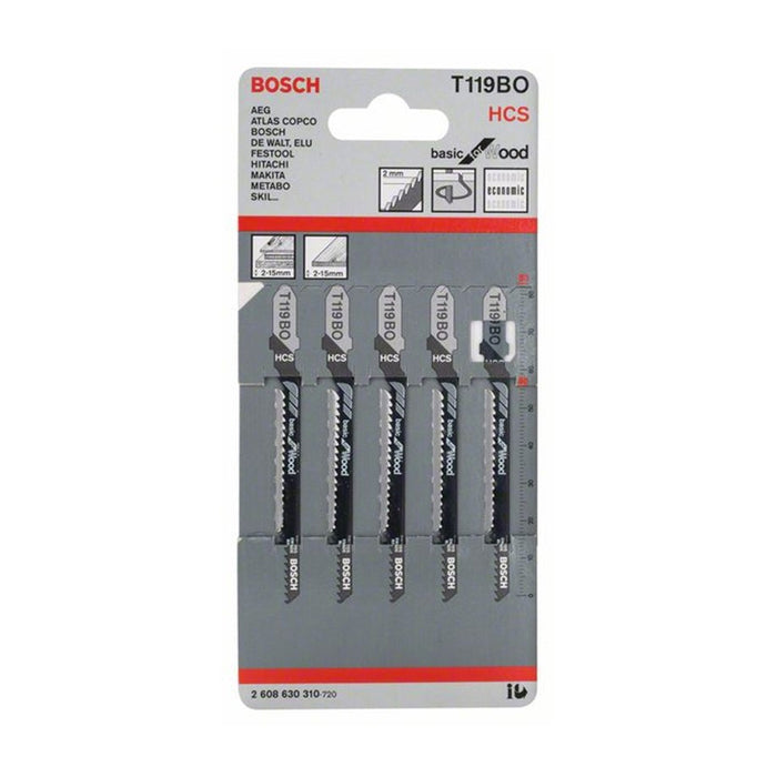 BOSCH T119BO Wood Jig Saw Blade (5 Pieces)
