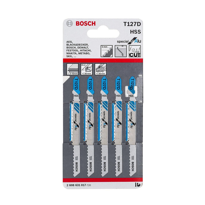 BOSCH T127D Aluminum Jig Saw Blade (5 Pieces)