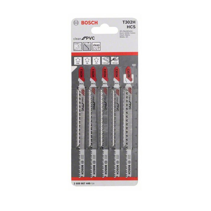 BOSCH T302H PVC Jig Saw Blade (5 Pieces)
