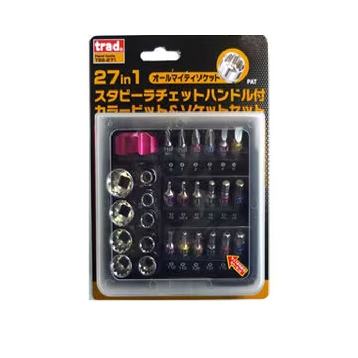 TRAD TBS-271 Socket with Screw Bit Set (28 Pieces)