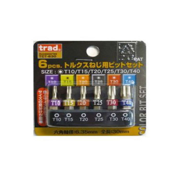 TRAD TCT630 Torx Screw Bit Set T10-T40 (6 Pieces)