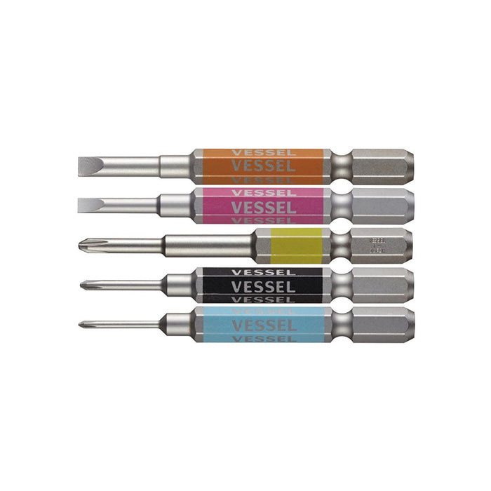 VESSEL GS5P-03 Precision Bit Set (Hex Drive 6.35MM) (5 Pieces)