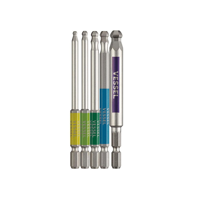 VESSEL GS5P-35 Ball Point Bit Set (Hex Drive 6.35MM Bit) (5 Pieces)