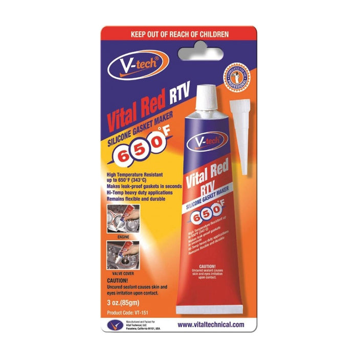 VITAL VT-151 Red RTV Silicone Gasket Maker (85 G)